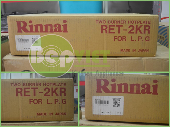 nguyên hộp bếp gas dương rinnai RET - 2KR