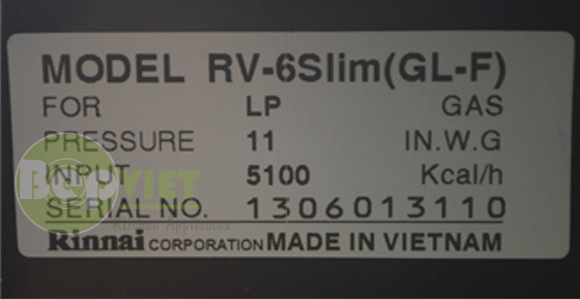 Rinnai RV-6Slim GL-F