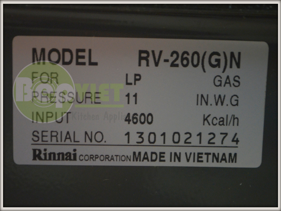 tem sản phẩm RV-260