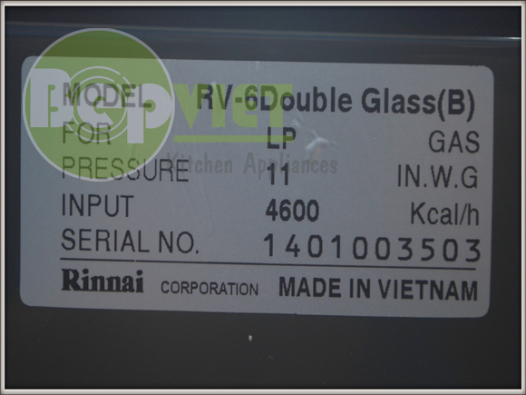 bep gas dương Rinnai RV-6Double Glass